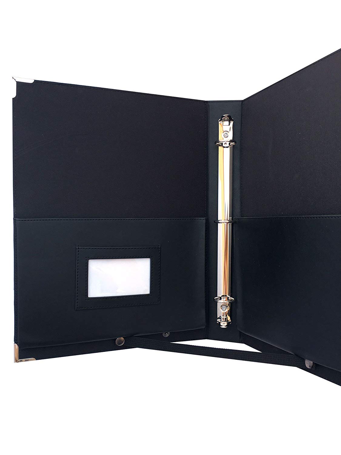 MSP-220-  10" x 13.5" Large Music Choir Folder with Detachable Strap, 3 Ring Binders (Black)