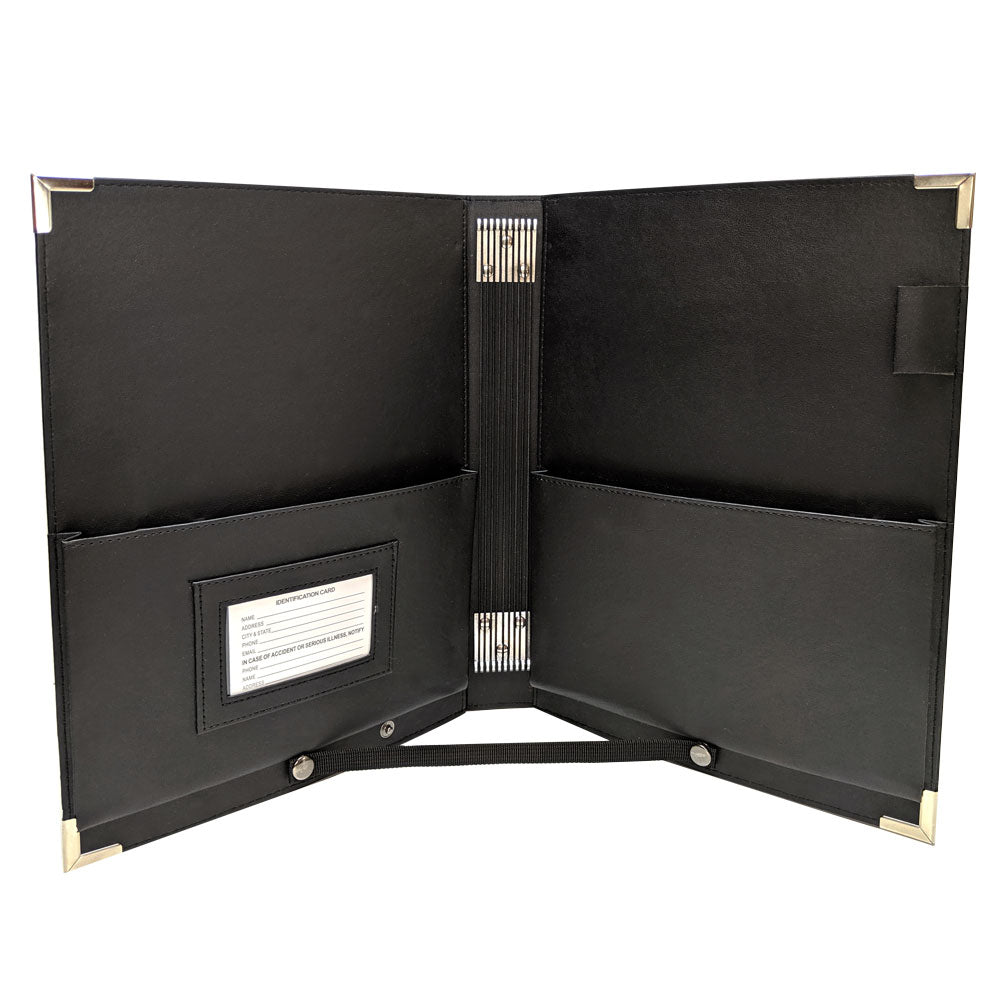 MSP-200  Sheet Music Holder | 9.5 x 12"- Elastic strays Choir Folder with Hand Strap for Musician
